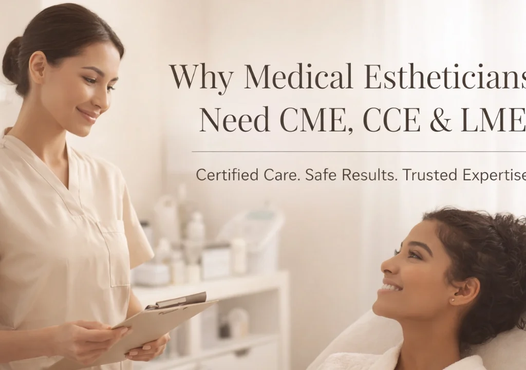 Why Medical Estheticians Need CME, CCE & LME